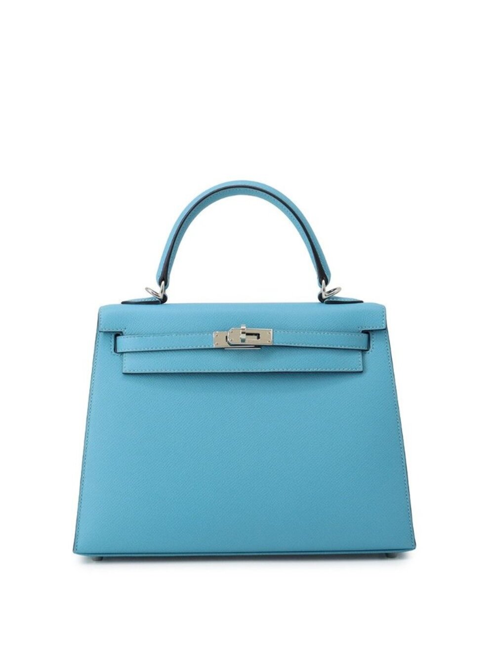 Hermes Handbag Kelly 25 Sellier Blue Nord Silver Epsom 2-Way Bag